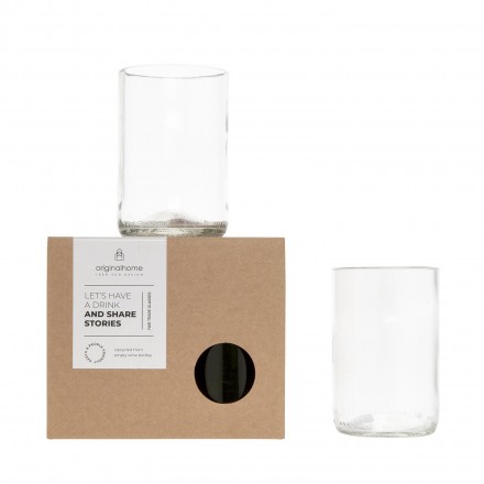 Upcycling-Glas klar 2er-Set in 2 Größen